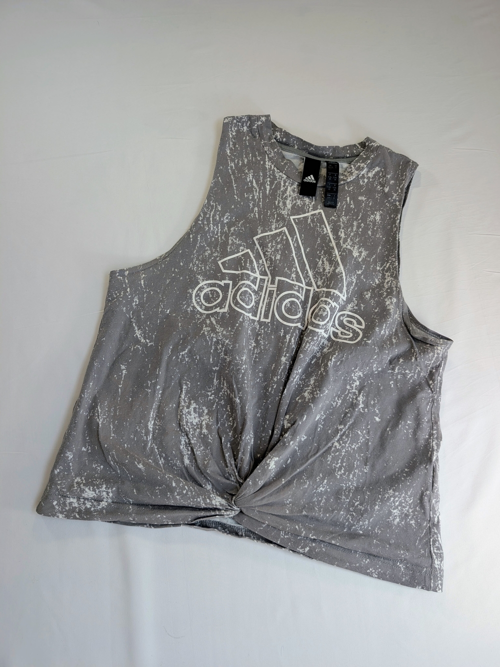 adidas Gray Speckled Tie-Front Tank